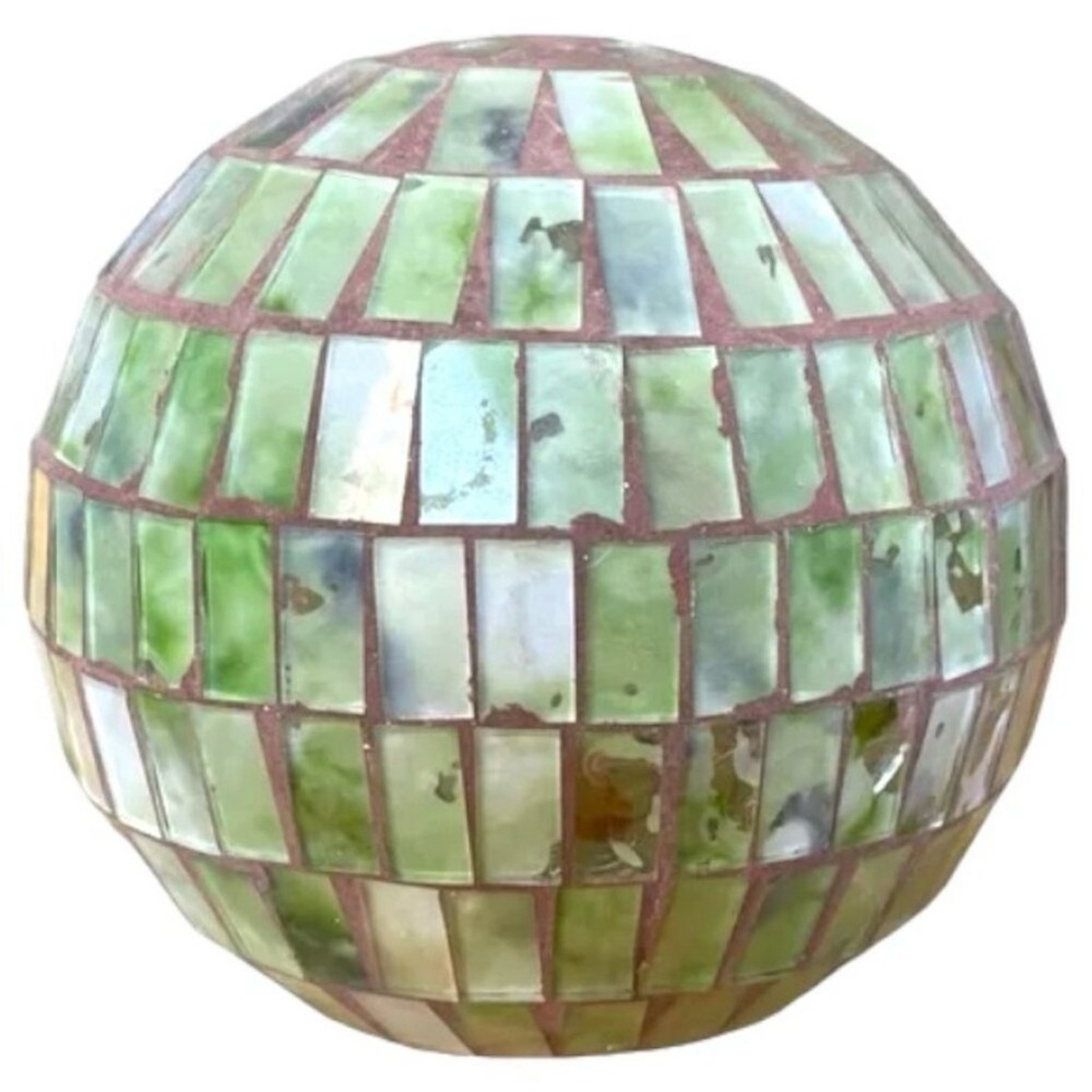 Mosaic Green Decorative Sphere inlaid glass tiles beautiful accent for patio